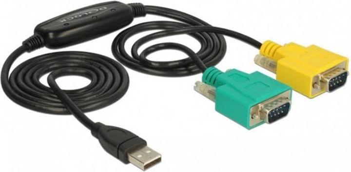 Produktbild Delock Adapter USB-A>2x Seriell DB9 RS-232 (1.50 m)