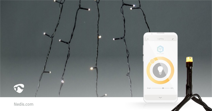 Image du produit Nedis SmartLife LED décoratives | Wi-Fi | Blanc chaud | 200 LED | 5 x 4 m | Android™ / IOS