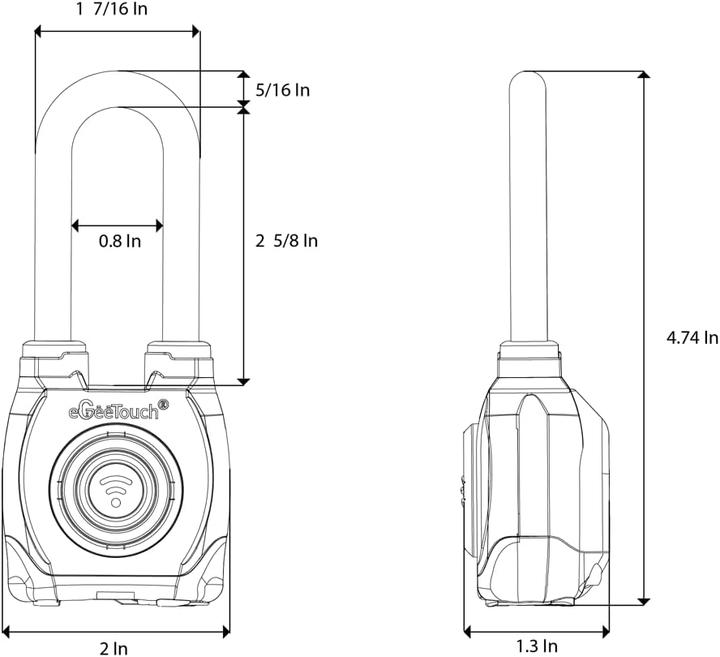 Immagine prodotto EGeeTouch Smartes Vorhängeschloss
