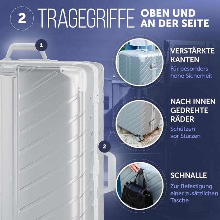 Produktbild Lettoo Wasserfester Handgepäckkoffer mit Alu-Rahmen (42 l)