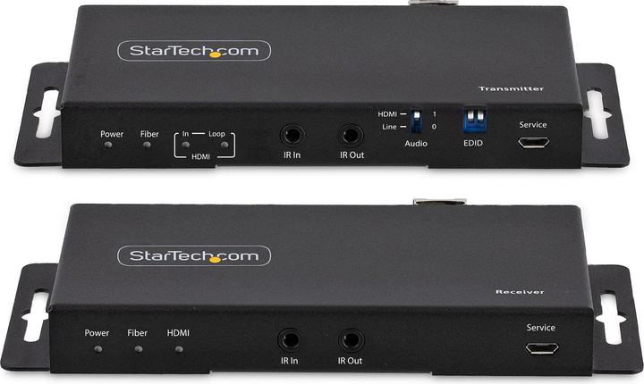 Produktbild StarTech COM 4K HDMI over Fiber Extender Kit 4K 60Hz 3300ft 1km Single Mode/1000ft 300m Multimode LC (Kabel)