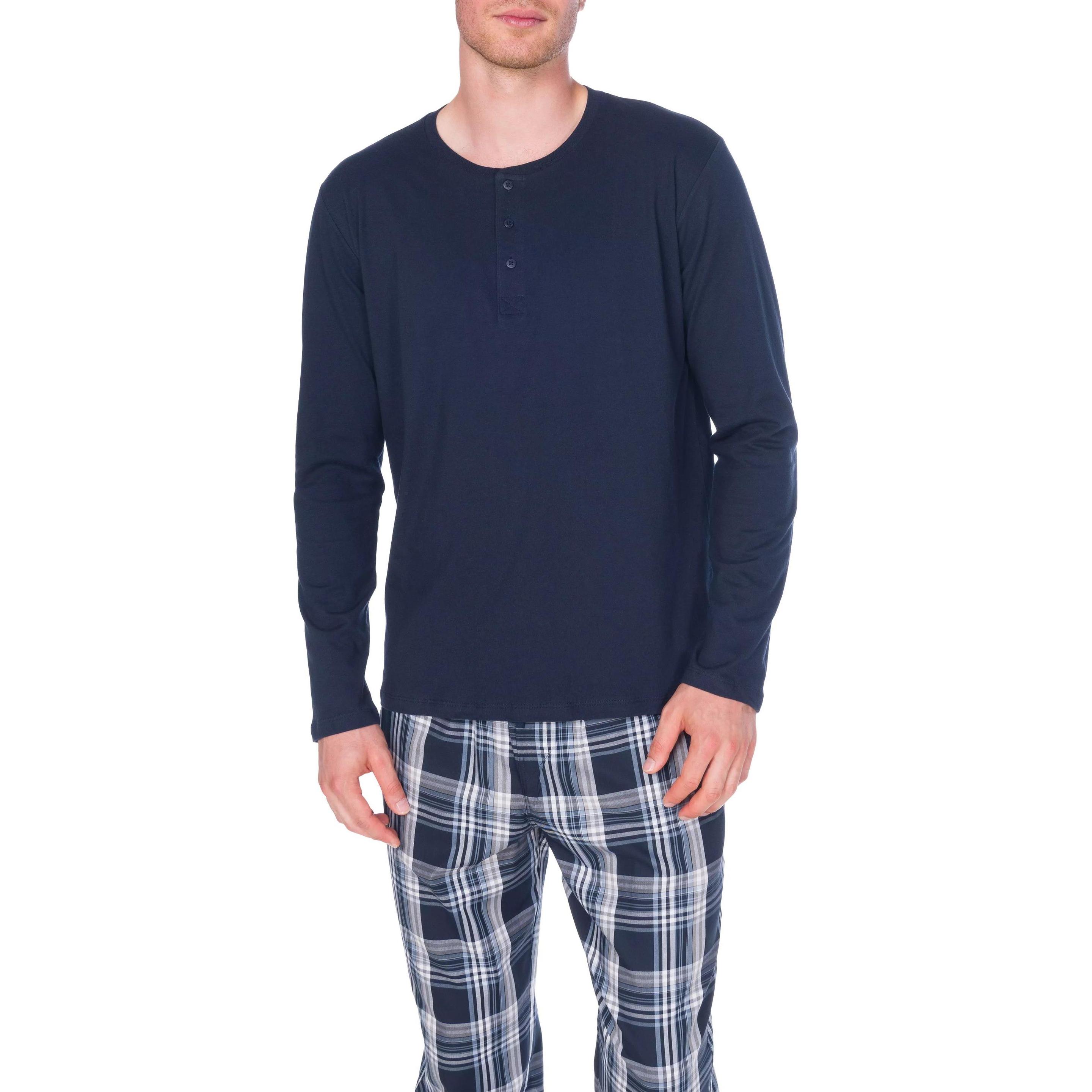 Schiesser, Herren, Pyjama, Pyjama Oberteil, Blau, (XL)