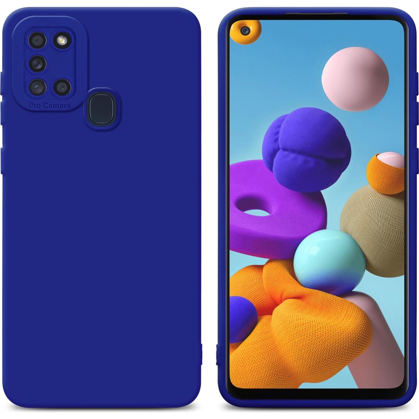Cadorabo Hülle für Samsung Galaxy A21s im TPU Fluid LM162 Style (Samsung Galaxy A21s), Smartphone Hülle, Blau
