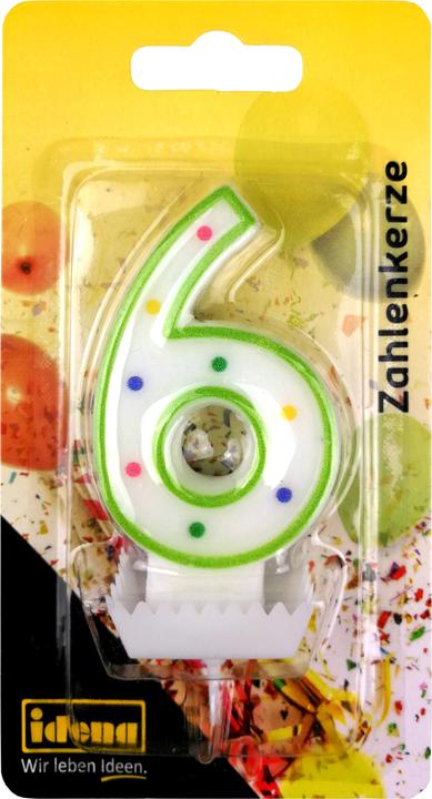 Produktbild Idena Zahlenkerze "6" hellgrün (1 x)