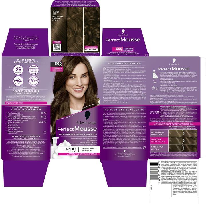 Immagine prodotto Schwarzkopf Perfect Mousse Colorazione della schiuma (600 marrone chiaro)