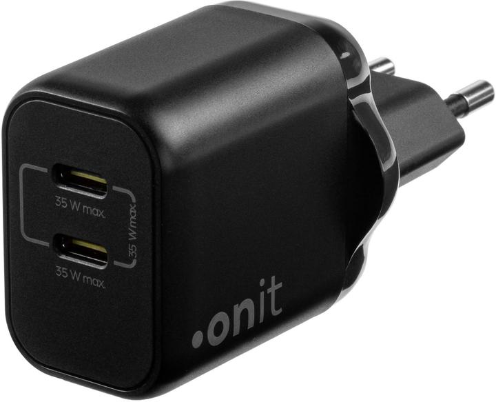 Onit USB-Wandladegerät Dual 2C 35 W GaN Schwarz (35 W)