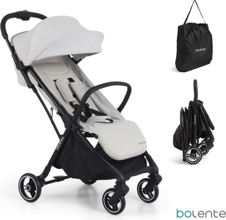 Bolente Kfer Compact Buggy Grey |Klein faltbarLeichtReisefehler  |Plooibuggy |Kinderwagen0 bis 4 Jah (0 Monate - 4 Jahre)