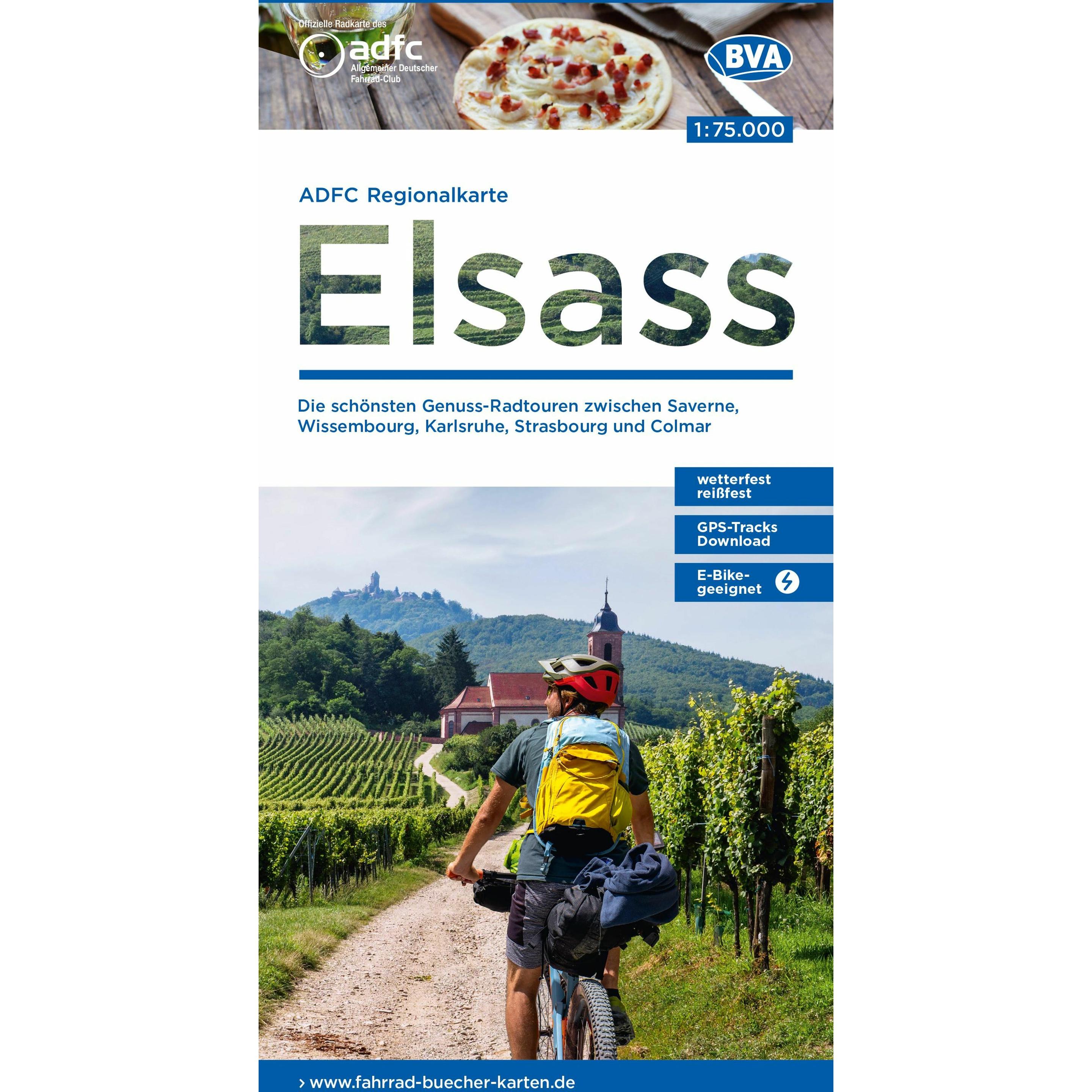 Bielefelder ADFC-Regionalkarte Elsass, 1:75.000, mi (46283254)