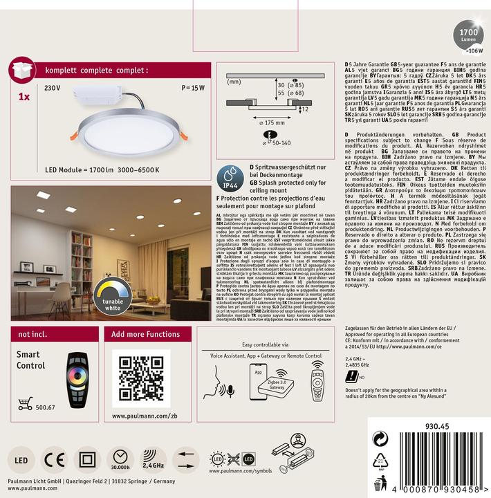 Actual product image Paulmann Luminaires Areo VariFit Tunable White (1700 lm)