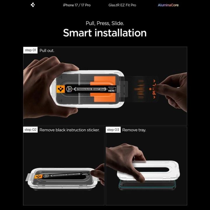 Actual product image Spigen EZ Fit Pro HD (1 pcs., Apple iPhone 16 Pro, Apple iPhone 17, Apple iPhone 17 Pro)