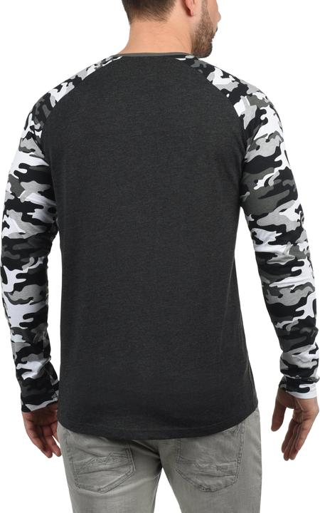 Actual product image Solid Cajus Men's Camouflage Long Sleeve T-Shirt Top With Crew Neck Made Of 100% Cotton With Pattern (L)