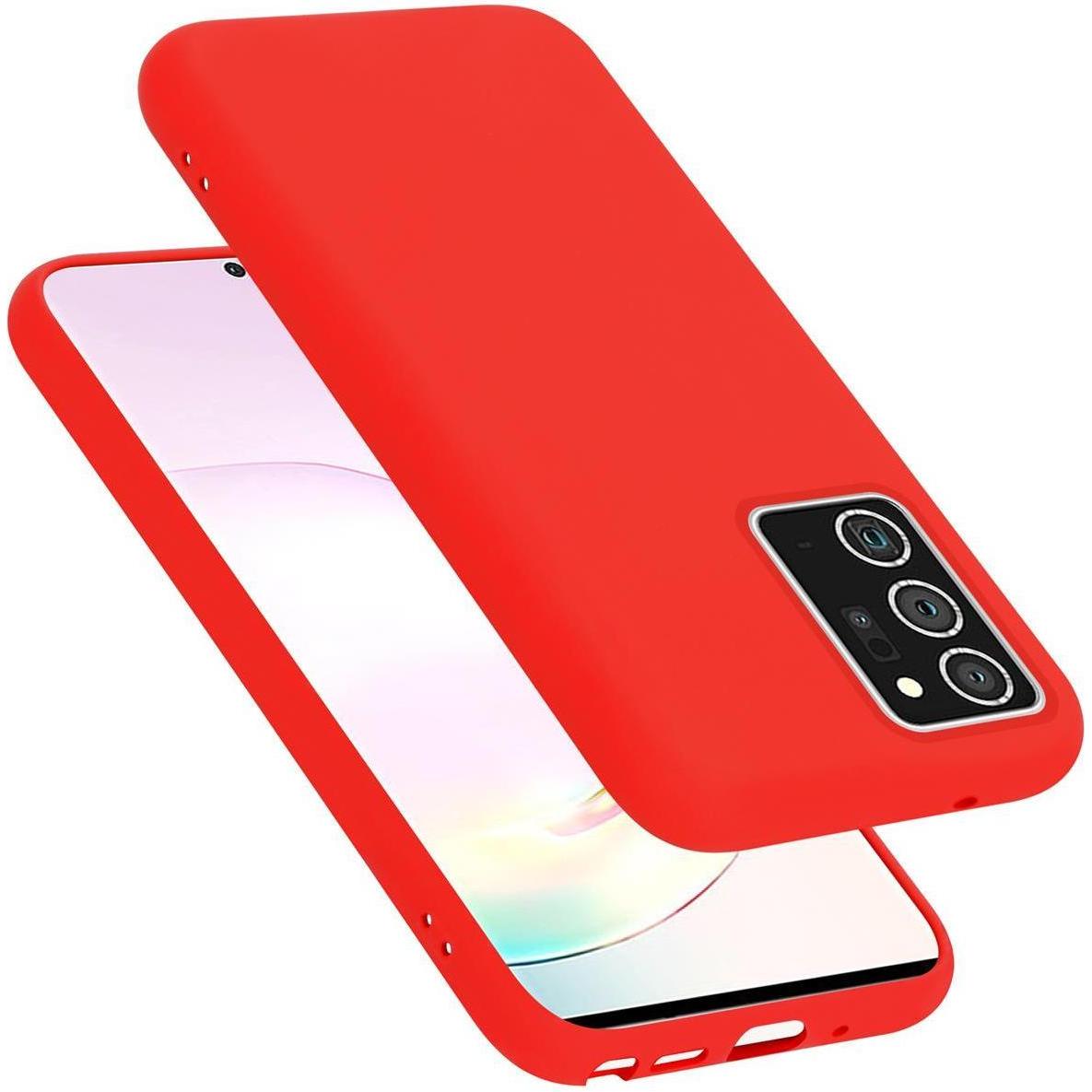 Cadorabo TPU Liquid Silicone Case Cover (Samsung Galaxy Note 20+), Smartphone Hülle, Rot