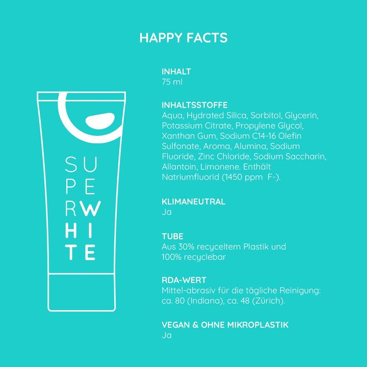 Image du produit happybrush Dentifrice SuperWhite, 75 ml (75 ml)
