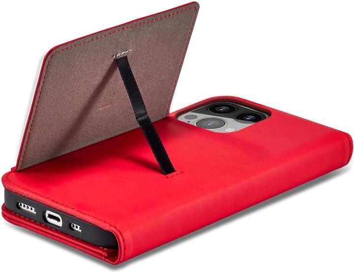 Actual product image Hurtel Magnet Card Case for iPhone 13 Pro Max Pouch Card Wallet Card Holder Red (Apple iPhone 13 Pro Max)
