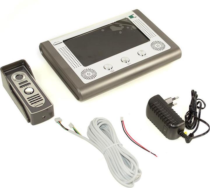 Produktbild PNI SilverCloud House 715 Video-Gegensprechanlage-Paket mit 7-Zoll-LCD-Bildschirm und elektromagnetische