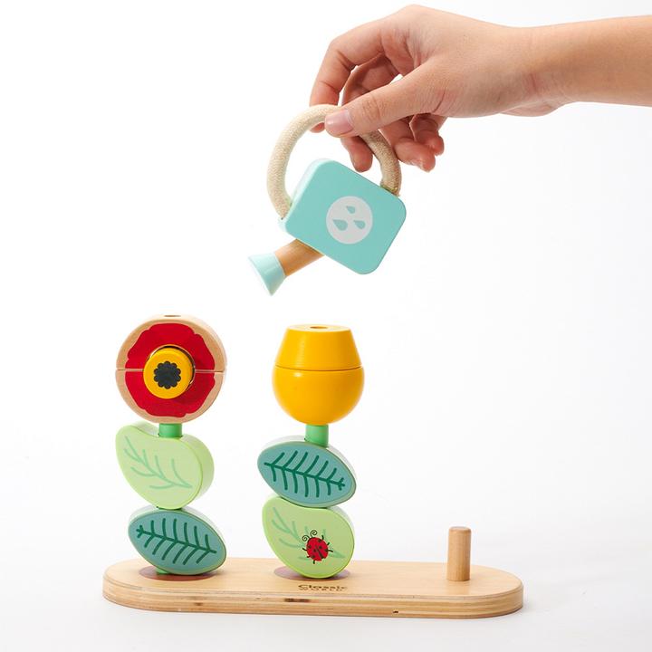 Immagine prodotto Classic World Puzzle di legno impilabile giardino fiorito, 11 pezzi.