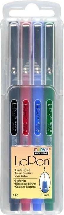 Produktbild Uchida Stilvolle MARVY-Stifte mit dünner Spitze Le Pen Primary, 4 Farben (Mehrfarbig, 4 x)
