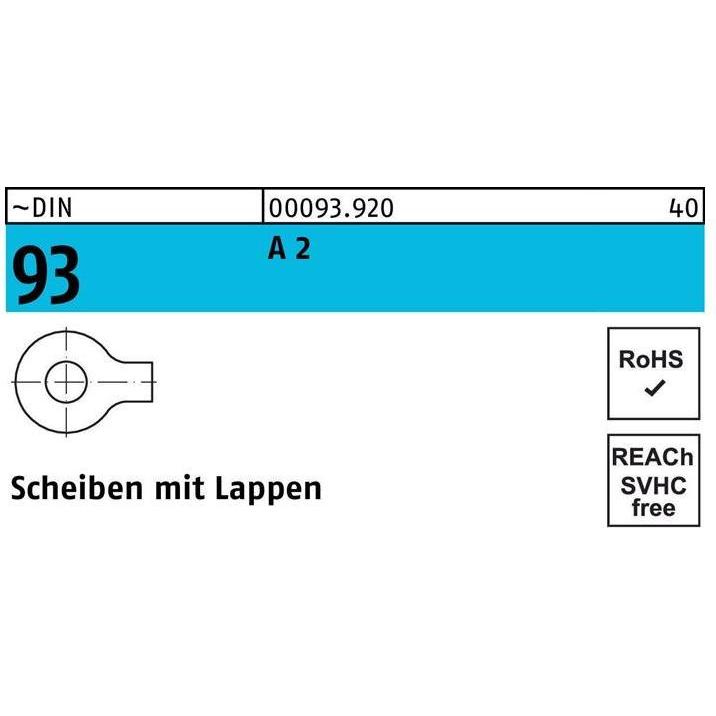 Thumbnail - Zubehör Befestigungstechnik, Unterlegscheibe DIN 93 m.Lappen 4,3 A 2