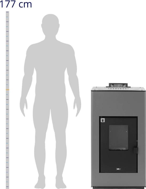 Produktbild MSW Pelletofen wasserführend 20 kW 380 m³ 25 l Wasser Pellet-Kaminofen Pelletkamin
