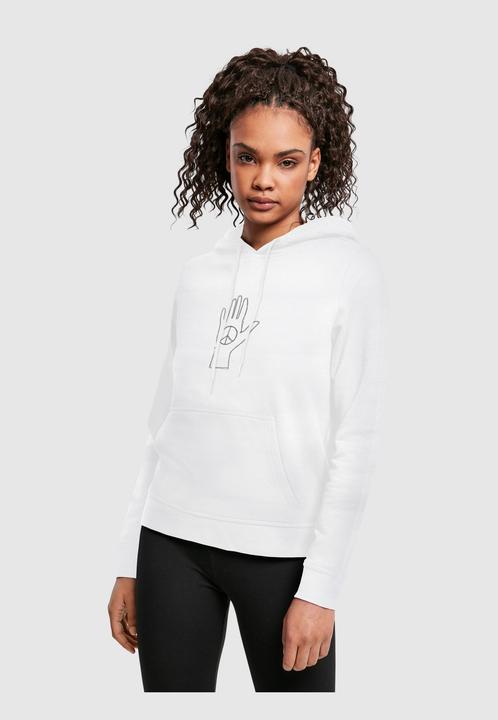 Produktbild Merchcode Ladies Peace - Scribble Hand White Basic Hoody - 111701 (M)