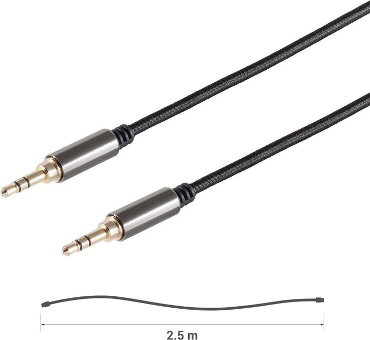Image du produit Black Cotton Câble jack, 3,5 mm, stéréo, 2,5 m, noir (2.50 m)