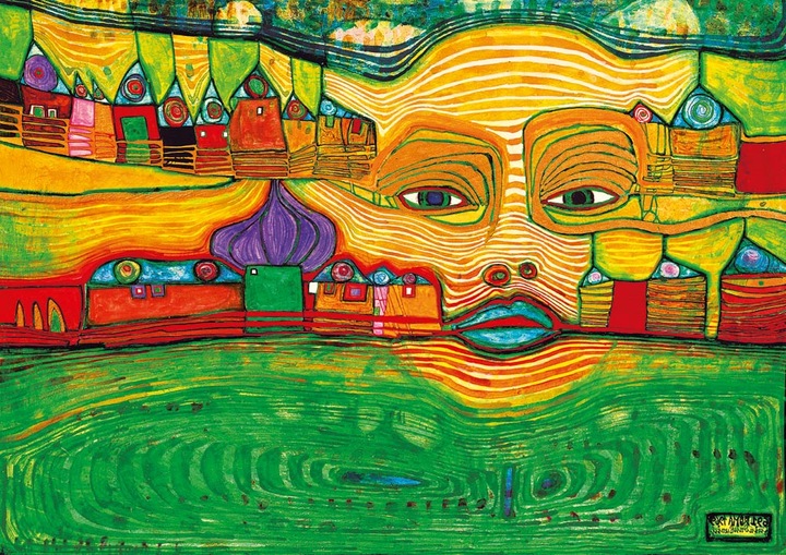 Produktbild Bluebird Puzzle 1000 pieces Hundertwasser - Irinaland over the Balkans, 1969 (1000 Teile)