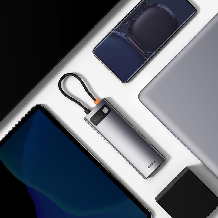 Actual product image Baseus Hub 6in1 StarJoy Series, USB-C to 3x USB 3.0 + HDMI + USB-C PD + RJ45 (USB-C, 6 ports)
