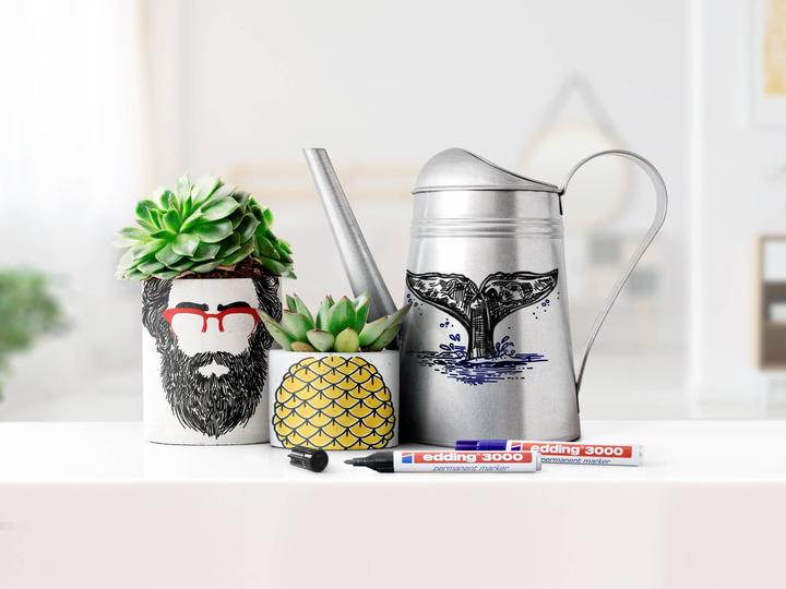 Image du produit Edding 4-3000-10999 Marqueurs permanents Noir, Rouge, Bleu, Vert, Orange, Gris