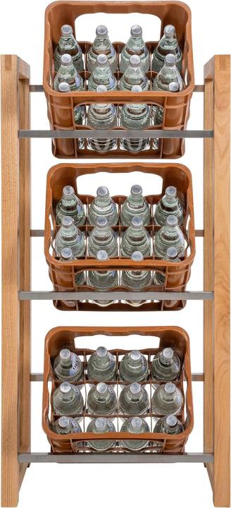 Produktbild CLP 3er Getränkekistenständer Robin, eiche (56 x 32 x 112 cm)