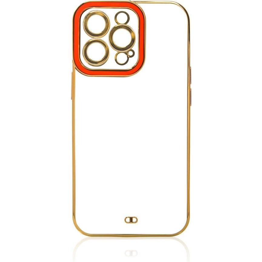 Thumbnail - Hurtel Fashion Case for iPhone 13 Pro Max Gold Frame Gel Cover Red (Apple iPhone 13 Pro Max), Smartphone Hülle, Rot