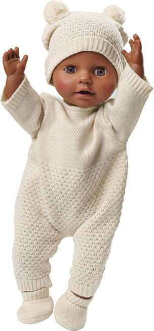 Produktbild Heless Puppen-Strickstrampler aus 100 % Bio-Baumwolle, ecru, Gr. 28-35 cm