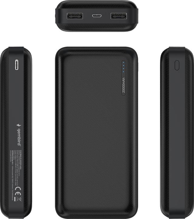 Actual product image Gembird PB20-02 (20000 mAh, 12 W, 74 Wh)