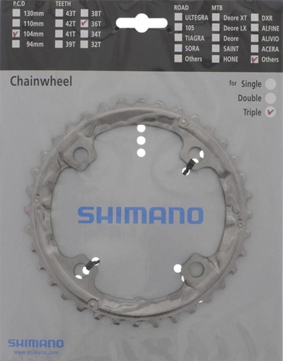Productafbeelding Shimano Kettingblad Deore LX FC-T551 36 tanden AL (36)