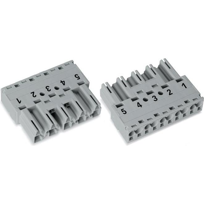 50x Wago Netz-Steckverbinder WINSTA MID, Elektronikkabel + Stecker, Grau