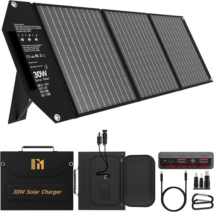 Mesuvida Tragbares Solarladegerät mit 5 Anschlüssen (30 W)