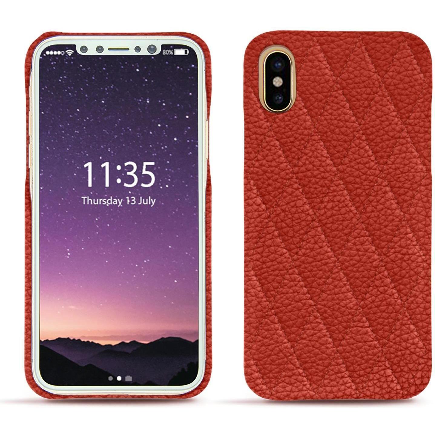 Noreve Lederschutzhülle (Apple iPhone XS), Smartphone Hülle, Orange