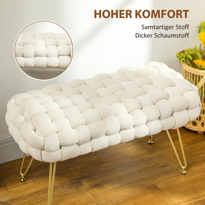 Produktbild Homcom Sitzhocker Polyester, Schaumstoff Cremeweiss
