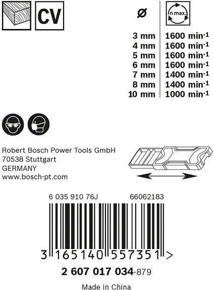Actual product image Bosch Professional Zubehör PRO Wood twist drill set. 7 pcs. (8 mm, 10 mm, 4 mm, 3 mm, 5 mm, 6 mm, 7 mm)