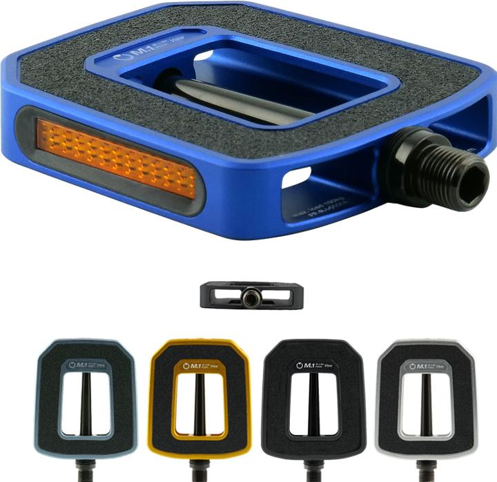 Produktbild By.schulz Pedale 9/16" M-Line VIEW Urban - Pedale ALU Format: 102x90mm Reflektor BLAU