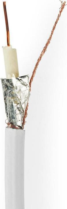 Immagine prodotto Nedis Cavo antenna in rotolo RG6T 75 Ohm Doppia Schermatura ECA 100,0 m Coax PVC Bianco Rotolo (75 dB, Cavi antenna)