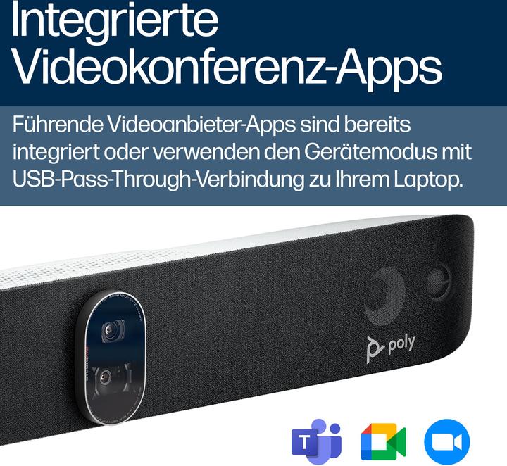 Image du produit Poly Barre vidéo Studio X72 tout-en-un, sans support radio, sans cordon d'alimentation