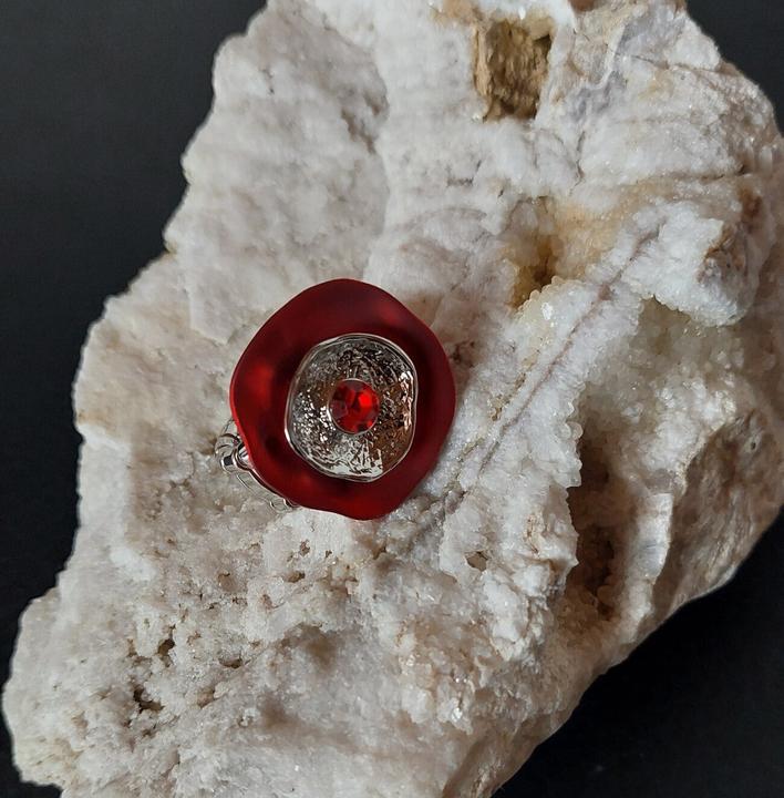 Immagine prodotto Signé Anello Signè da donna elastico in argento rodiato Taglia Unica Rosso No.20 (18, 19, 20, 21)