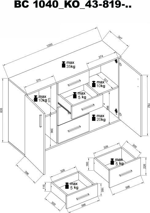 Image du produit Bega Consult Oberframmern (120 x 35 x 84 cm)
