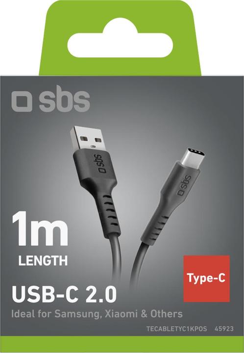 Produktbild SBS Datenübertragungs- und Ladekabel Typ C - USB 2.0 (1 m, USB 2.0)