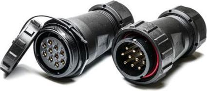 RS PRO Connecteur rond mâle, femelle 10 pôles / 25.0A Montage sur câble, connexion soudée IP68
