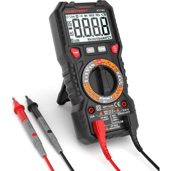 Thumbnail - Habotest, Multimeter, Digital Multimeter with Flashlight HT118C, True RMS, NCV, battery testing