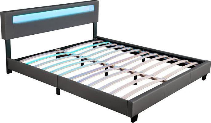 Image du produit Juskys LED Lit rembourré Paris (180 x 200 cm)