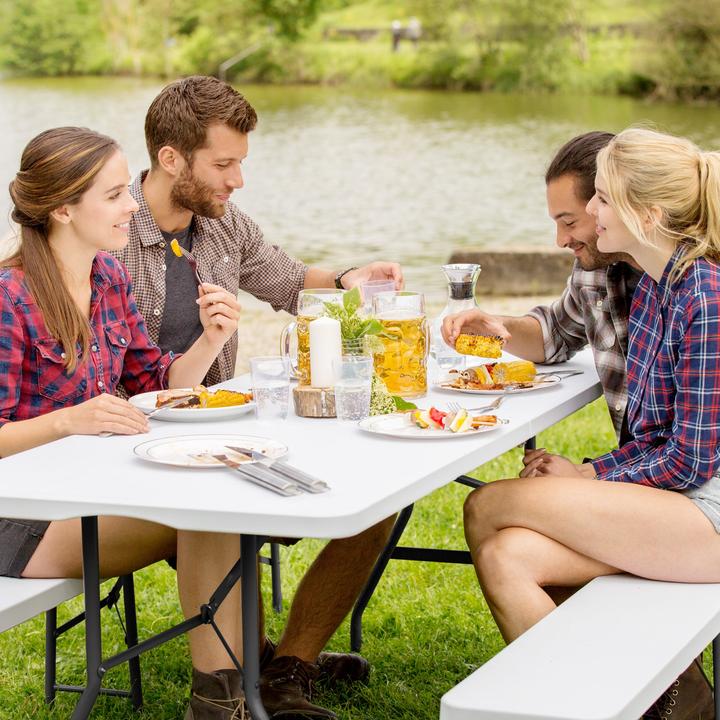 Actual product image tectake Dining table and bench set