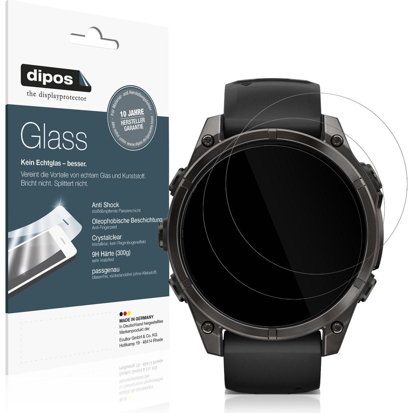 Dipos Anti-Shock Displayschutz 9H, Smartwatch Schutzfolie, Transparent