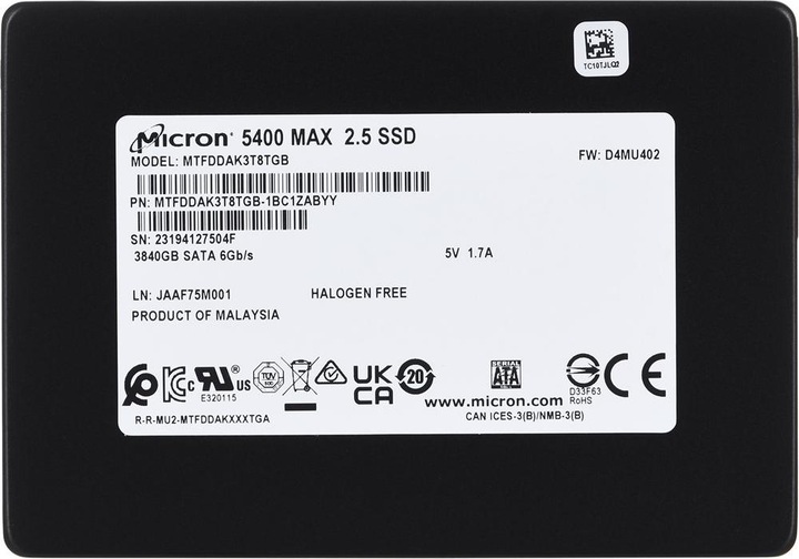 Produktbild Micron 5400 MAX SATA SSD (3840 GB, 2.5")